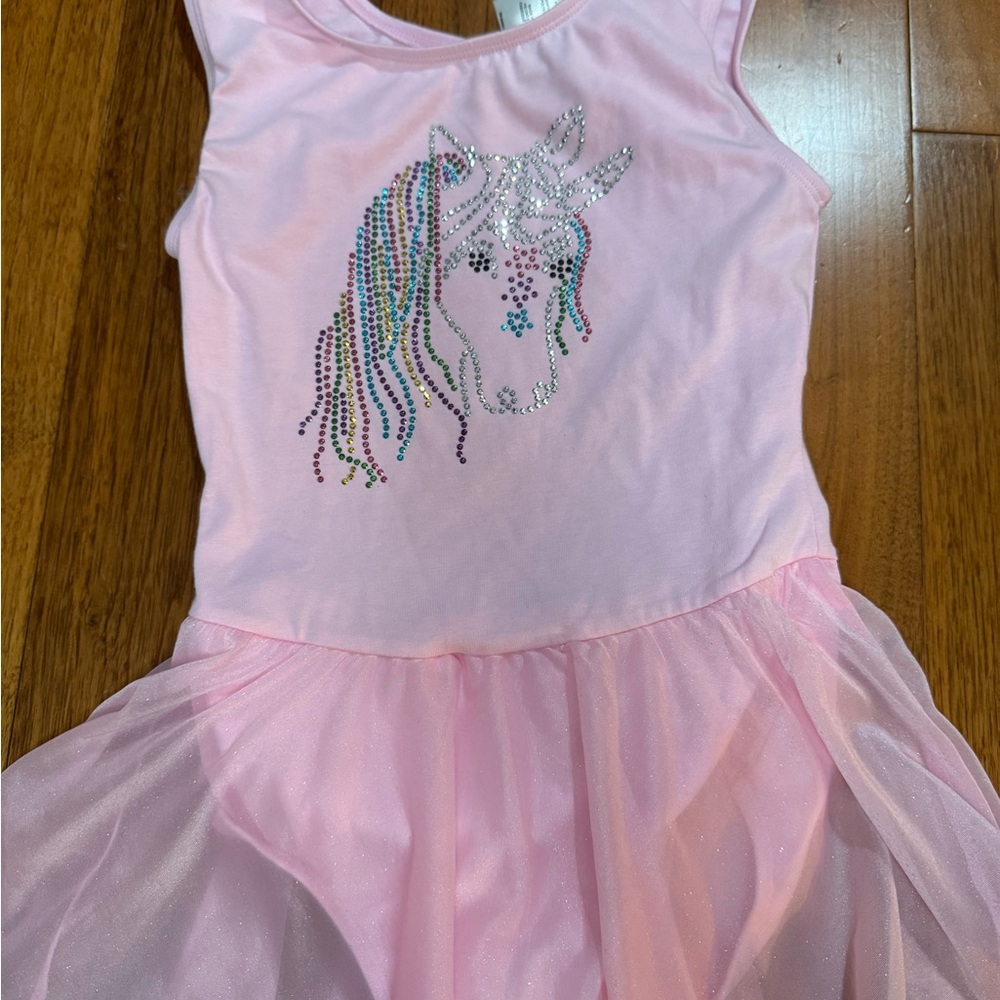 Pink Unicorn Gem Tutu Dance Leaotard- size 12/14